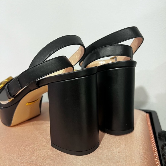 Gucci Marmont Black Platform Sandal size 37.5 - Picture 3 of 7